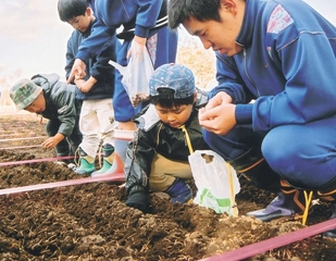 第1回どんぐりの苗畑づくりの様子を写した写真