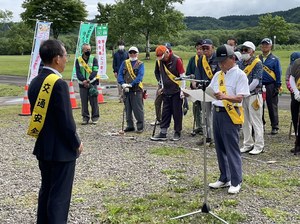 町民パークゴルフ大会の開会式に出席しました